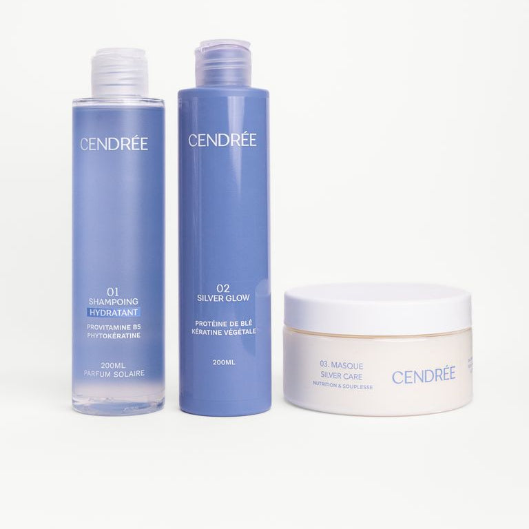 Le Trio Cendrée : La première routine pour cheveux blancs